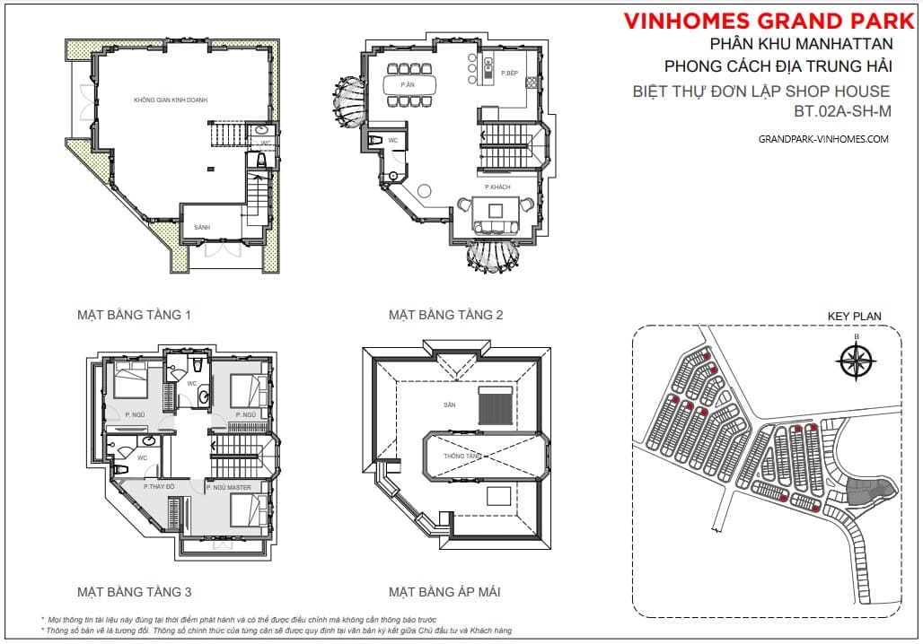 layout thiết kế shop villa the manhattan