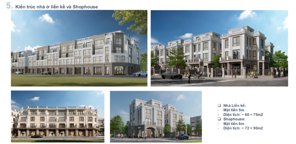 thiết kế nhà phố shophouse Vinhomes Green City