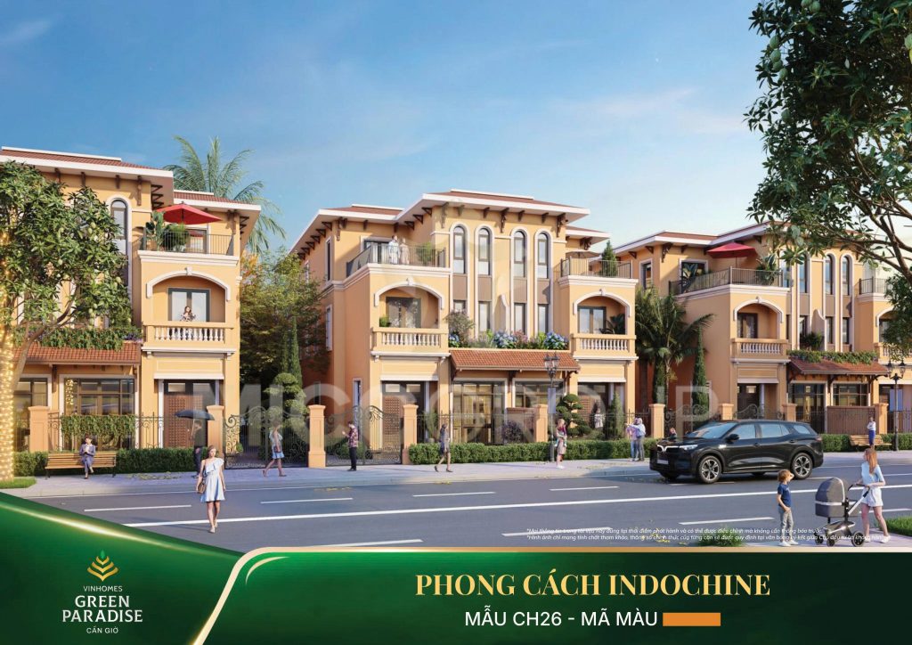 biệt thự cần giờ song lập theo phong cách indochine - vinhomes green paradise